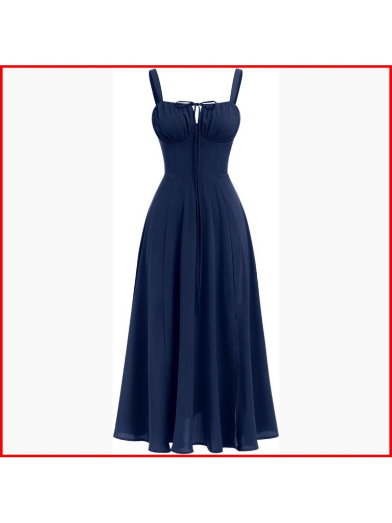 Floral Corset Midi Dress With Lace-Up Back And Adjustable Straps